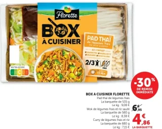 Box à cuisiner Florette Pad thaï / Wok / Curry de légumes frais