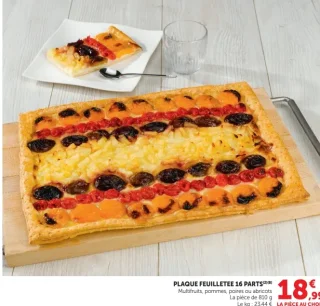 Plaque feuilletée 16 parts Multifruits, pommes, poires ou abricots