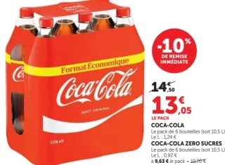 Sodas Coca-Cola ou Coca-Cola Zero Sucres
