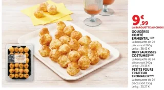 Gougères Comté, duo saucisses costumes ou petits fours traiteur fromager