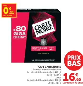 Café Carte Noire Espresso intense ou classique