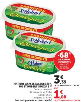 Matière grasse allégée 50% MG St Hubert Oméga 3