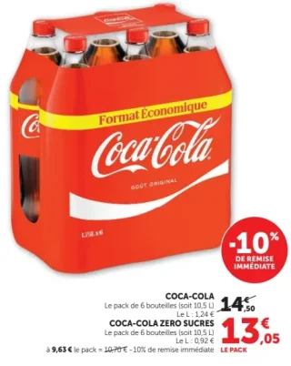 COCA-COLA ou COCA-COLA ZERO SUCRES