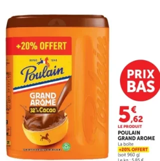 Cacao en poudre Poulain Grand Arôme
