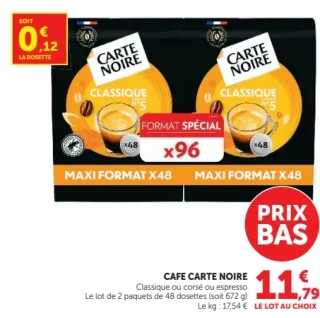 Café en dosettes Carte Noire Classique, corsé ou espresso