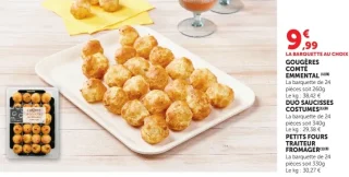 Gougères Comté ou duo saucisses costumes ou petits fours traiteur fromager