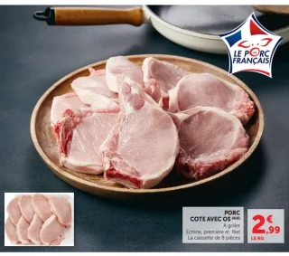Porc côte avec os à griller