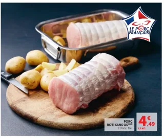 Porc rôti sans os (échine, filet)