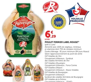 Poulet fermier Label Rouge Volailles d'Auvergne