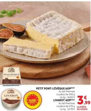 Petit Pont-l'Évêque AOP ou Livarot AOP E.Graindorge