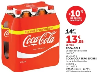 Soda Coca-Cola ou Coca-Cola Zero Sucres
