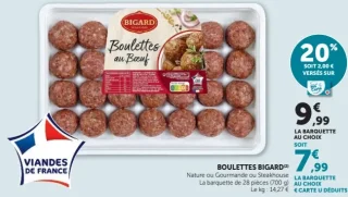 Boulettes de bœuf Bigard Nature, Gourmande ou Steakhouse