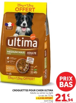 Croquettes pour chien Ultima Medium Maxi