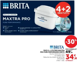 Pack 4 + 2 filtres Maxtra Pro Pure Performance Brita
