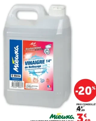 Vinaigre de nettoyage 14° 5L Mieuxa