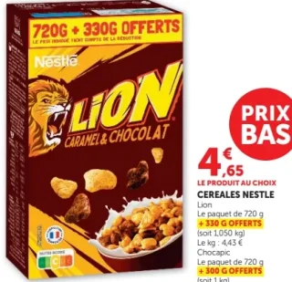 Céréales Lion ou Chocapic Nestlé