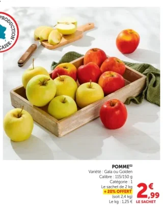 Pomme Gala ou Golden