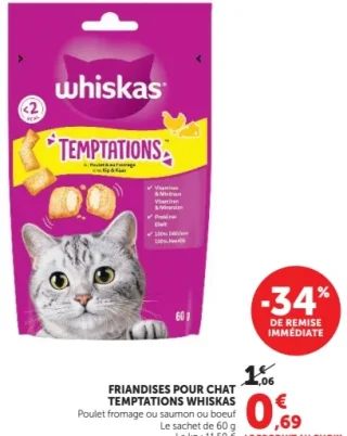 Friandises pour chat Temptations Whiskas