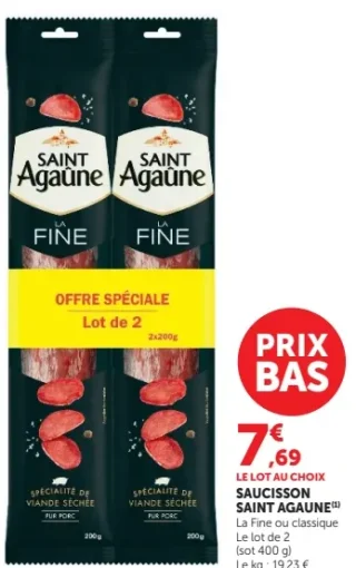 Saucisson Saint Agaune la fine ou classique