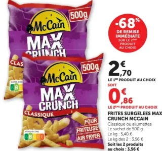 FRITES SURGELÉES MAX CRUNCH MCCAIN