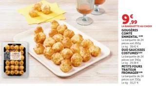 Gougères Comté, duo saucisses costumes ou petits fours traiteur fromager