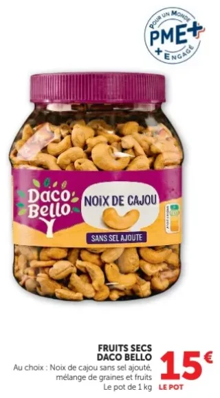 Fruits secs Daco Bello Noix de cajou