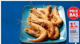 Gambas cuites Calibre 10/20