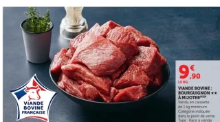 Viande bovine : bourguignon ★★ à mijoter