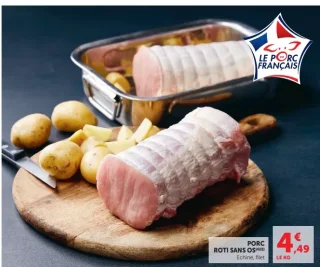 Rôti de porc sans os échine, filet