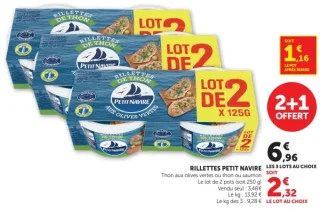 Rillettes thon aux olives vertes, thon ou saumon Petit Navire
