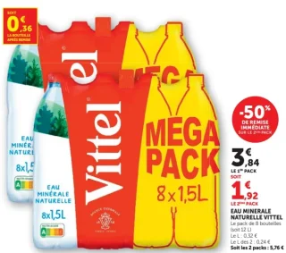 Eau minérale naturelle Vittel Mega Pack 8x1,5L