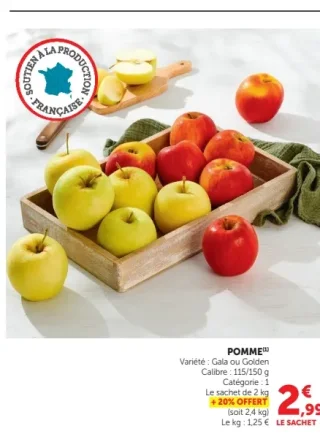 Pomme Gala ou Golden