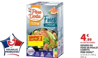 GESIERS OU FOIES DE POULET CONFITS PÈRE DODU (2 x 300 g)
