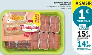 PAUPIETTE DE VEAU TENDRIADE (10 pièces, 1,300 kg)