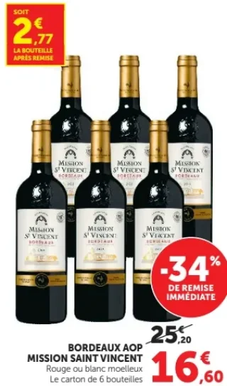 Bordeaux AOP Rouge ou blanc moelleux Mission Saint Vincent