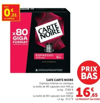 Café en capsules Carte Noire