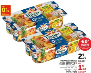 Yaourts aux fruits offre découverte Panier de Yoplait