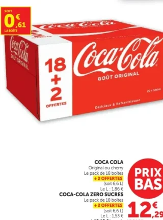 COCA COLA / COCA-COLA ZERO SUCRES