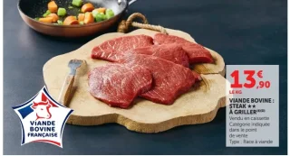 Viande bovine : Steak ** à griller