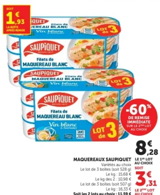 Maquereaux Saupiquet Variétés au choix