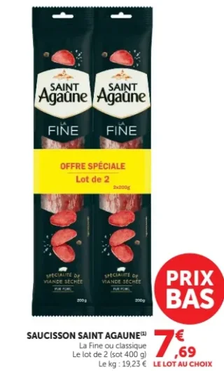 Saucisson Saint Agaune La Fine ou classique