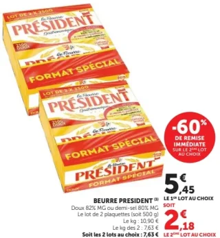 Beurre doux ou demi-sel Président