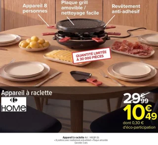 Appareil à raclette Carrefour HOME HRG8P-26