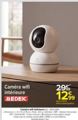 Caméra wifi intérieure MEDEK