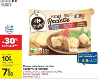 Plateau raclette en tranches CARREFOUR ORIGINAL