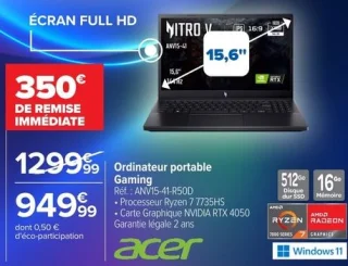 Ordinateur portable Gaming Acer ANV15-41-R50D