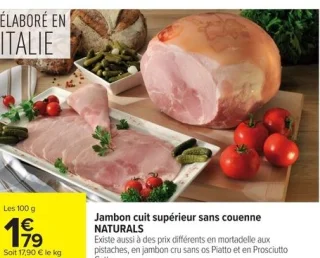 Jambon cuit supérieur sans couenne NATURALS