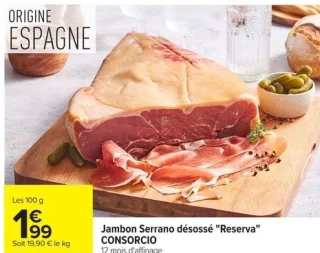 Jambon Serrano désossé "Reserva" CONSORCIO