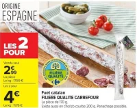 Fuet catalan FILIERE QUALITE CARREFOUR
