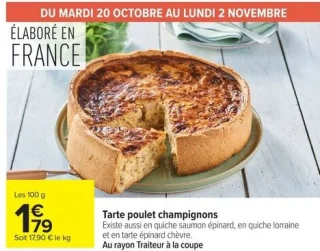 Tarte poulet champignons